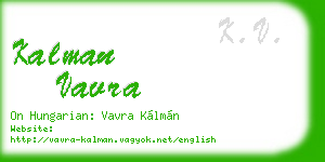 kalman vavra business card