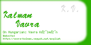 kalman vavra business card